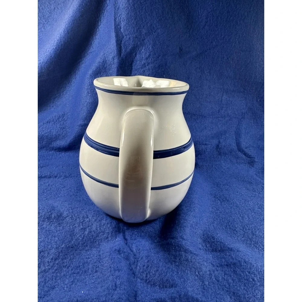 Nautica China Vintage NAVY BLUE Signature pattern‎ 48 oz. Water/Lemonade PITCHER